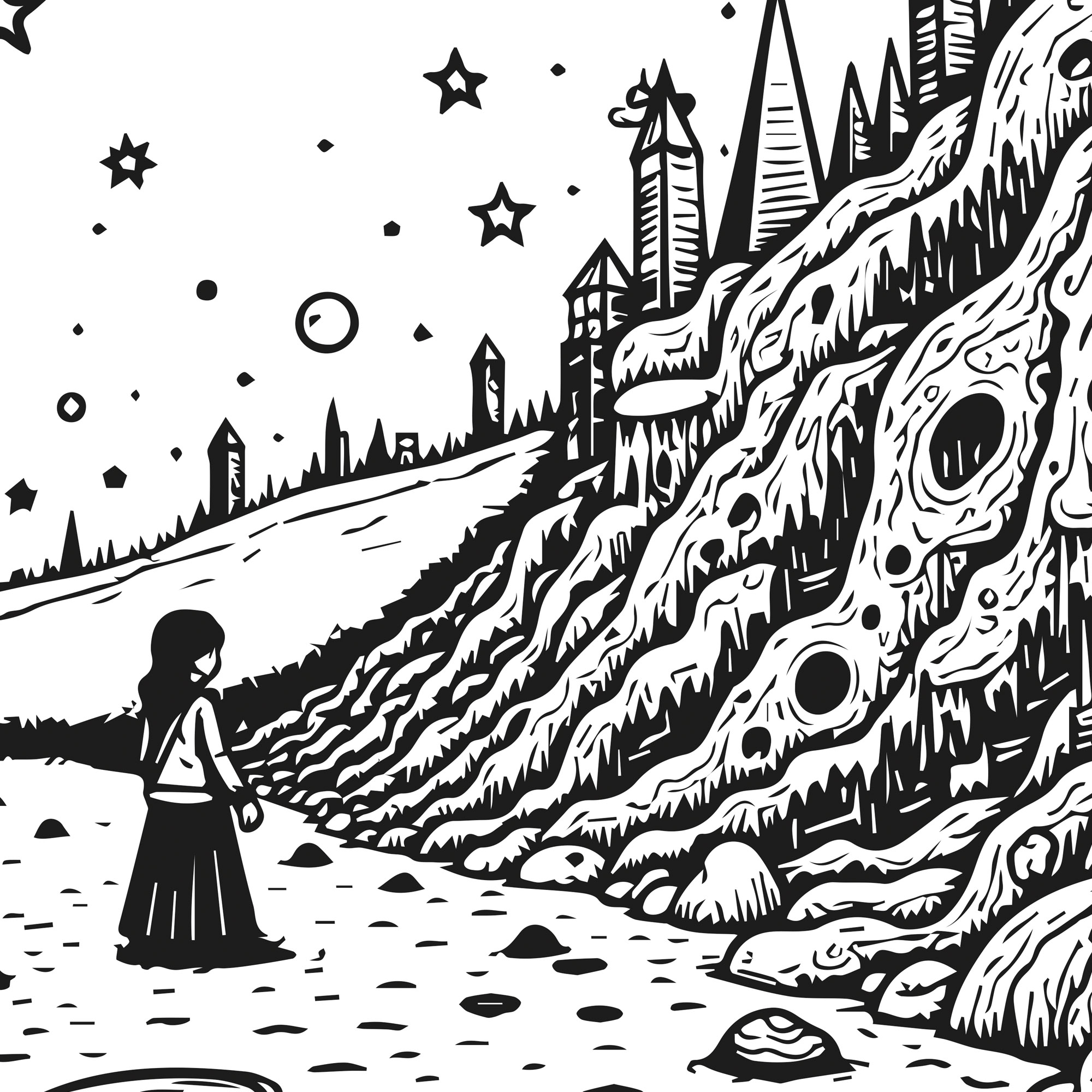 Coloring sheet - Whimsical Dream (80 cm by 60 cm) - 3 sheets - Image 5