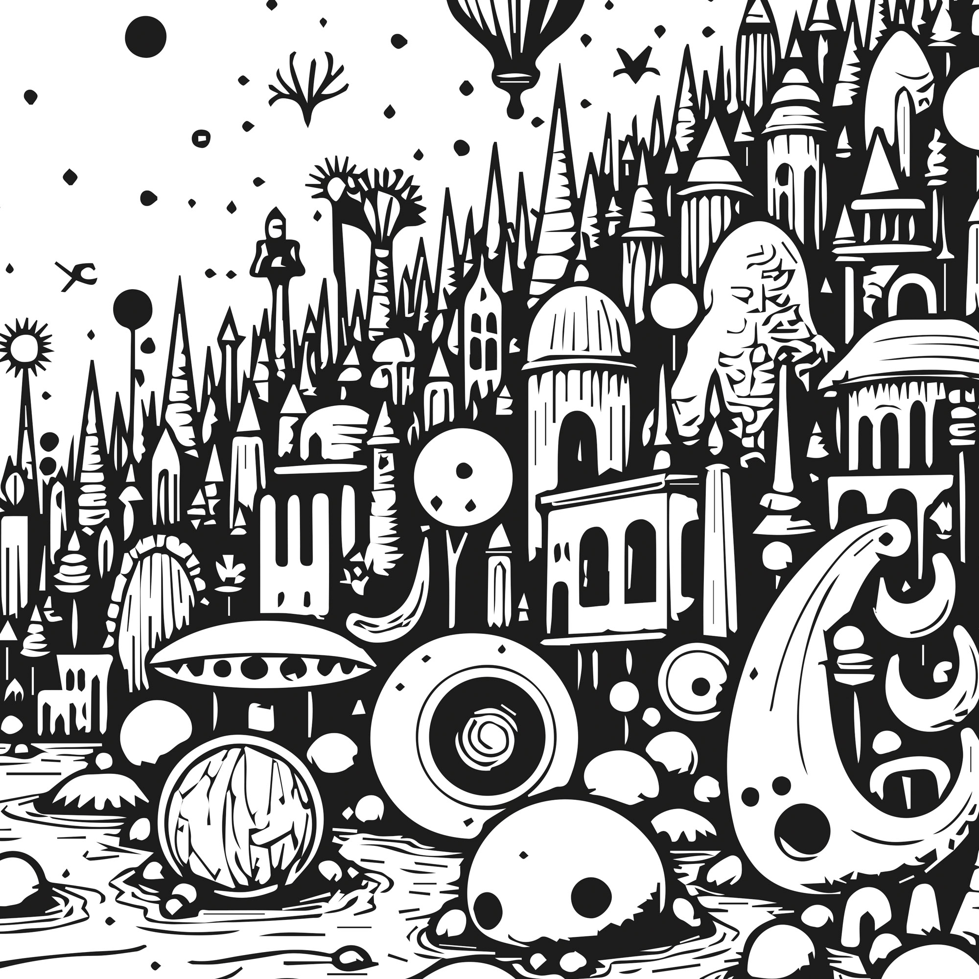 Coloring sheet - Whimsical Dream (80 cm by 60 cm) - 3 sheets - Image 6
