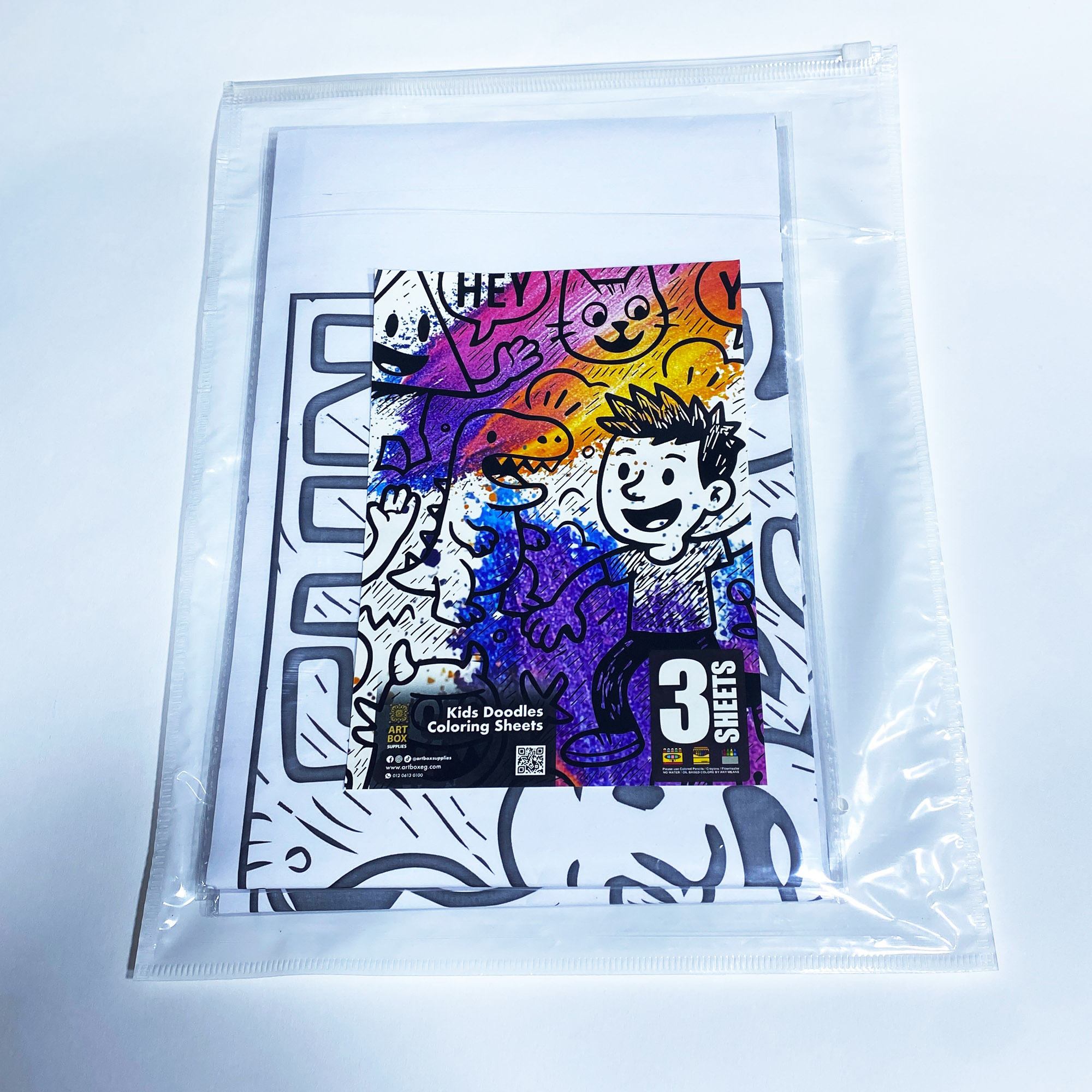 Coloring sheet - Kids Doodles (80 cm by 60 cm) - 3 sheets