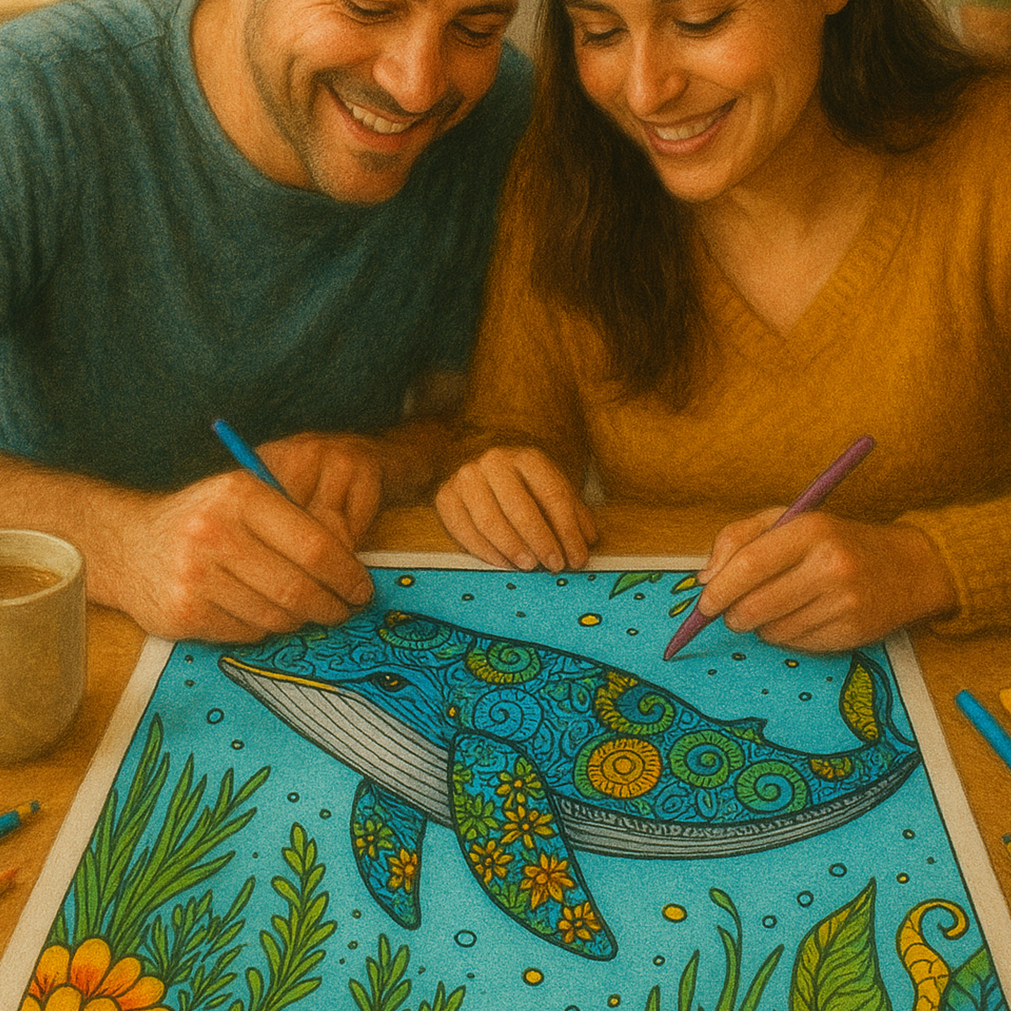 Coloring sheet - Sea Beauty (80 cm by 60 cm) - 3 sheets